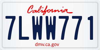 CA license plate 7LWW771