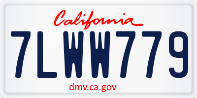 CA license plate 7LWW779