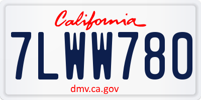 CA license plate 7LWW780