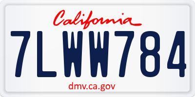 CA license plate 7LWW784