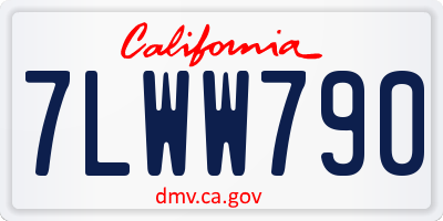 CA license plate 7LWW790