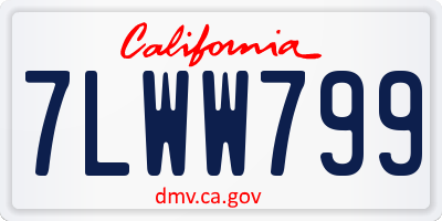 CA license plate 7LWW799