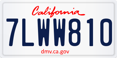 CA license plate 7LWW810