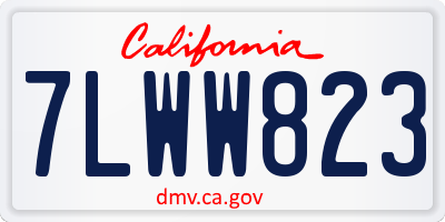 CA license plate 7LWW823