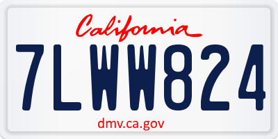CA license plate 7LWW824
