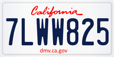 CA license plate 7LWW825