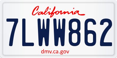 CA license plate 7LWW862