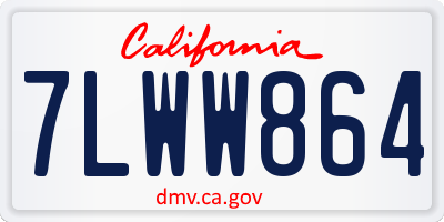 CA license plate 7LWW864