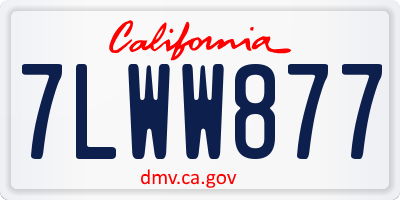 CA license plate 7LWW877