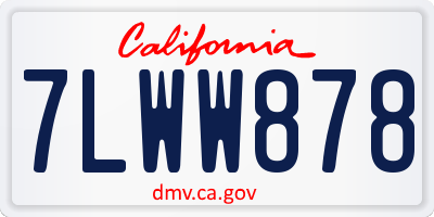 CA license plate 7LWW878