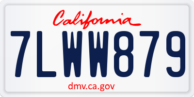 CA license plate 7LWW879