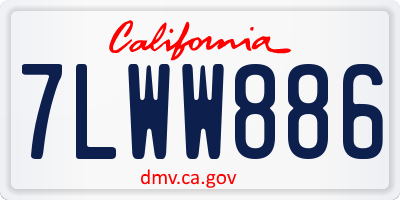 CA license plate 7LWW886