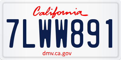 CA license plate 7LWW891
