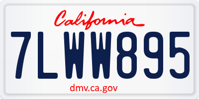 CA license plate 7LWW895