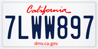 CA license plate 7LWW897