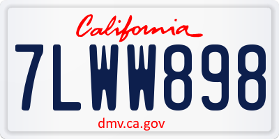 CA license plate 7LWW898