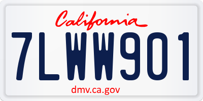 CA license plate 7LWW901