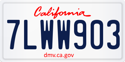 CA license plate 7LWW903