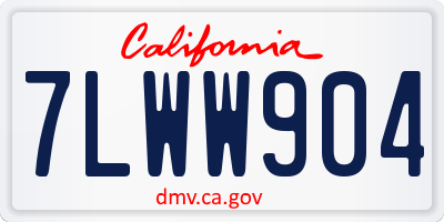 CA license plate 7LWW904