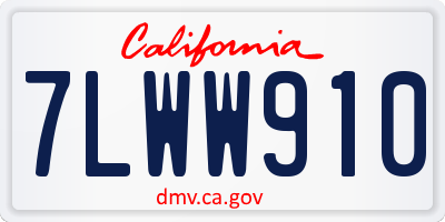 CA license plate 7LWW910