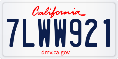 CA license plate 7LWW921