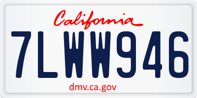CA license plate 7LWW946