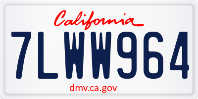 CA license plate 7LWW964
