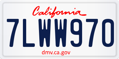 CA license plate 7LWW970