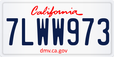 CA license plate 7LWW973