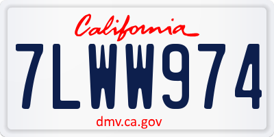 CA license plate 7LWW974