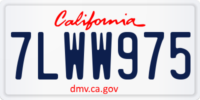 CA license plate 7LWW975