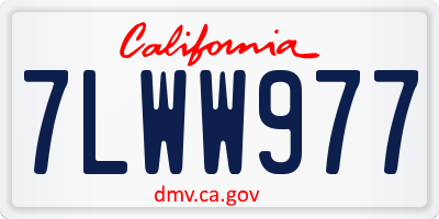 CA license plate 7LWW977