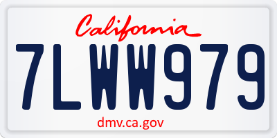 CA license plate 7LWW979