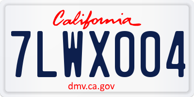 CA license plate 7LWX004
