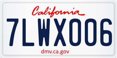 CA license plate 7LWX006