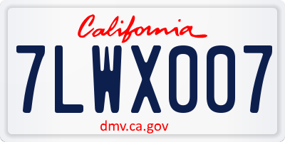 CA license plate 7LWX007