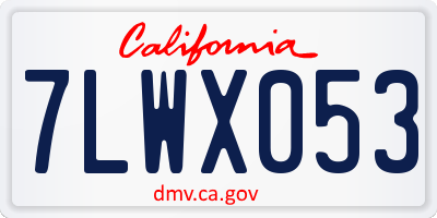 CA license plate 7LWX053