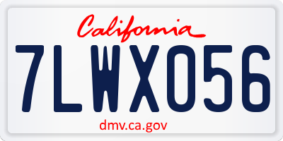 CA license plate 7LWX056