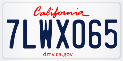 CA license plate 7LWX065