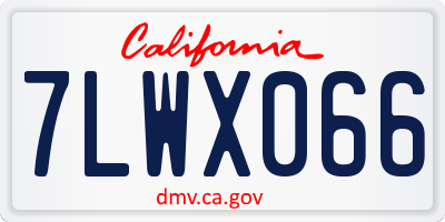 CA license plate 7LWX066