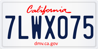 CA license plate 7LWX075