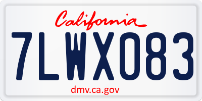 CA license plate 7LWX083