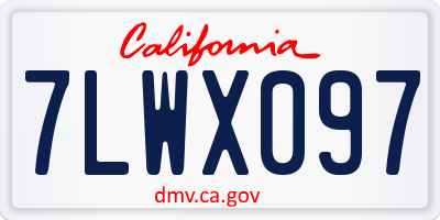 CA license plate 7LWX097