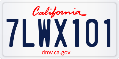 CA license plate 7LWX101