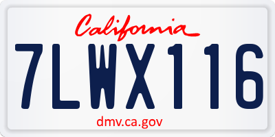 CA license plate 7LWX116