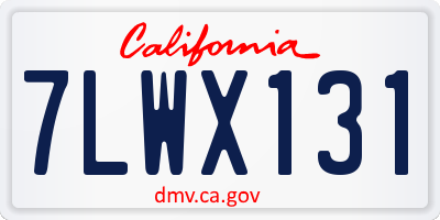 CA license plate 7LWX131