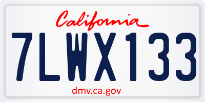 CA license plate 7LWX133