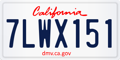 CA license plate 7LWX151