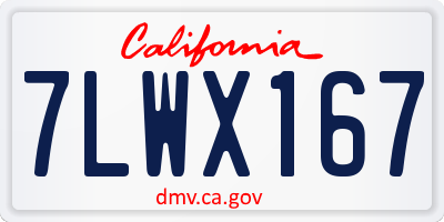 CA license plate 7LWX167