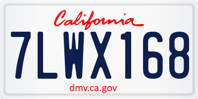 CA license plate 7LWX168